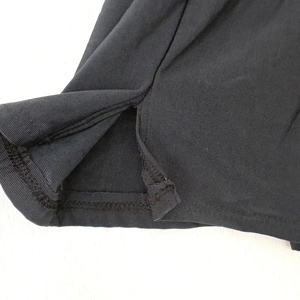 Olga Vintage Black Mini Half Slip Skirt Side Slit Elastic Waist 12409S XL 87